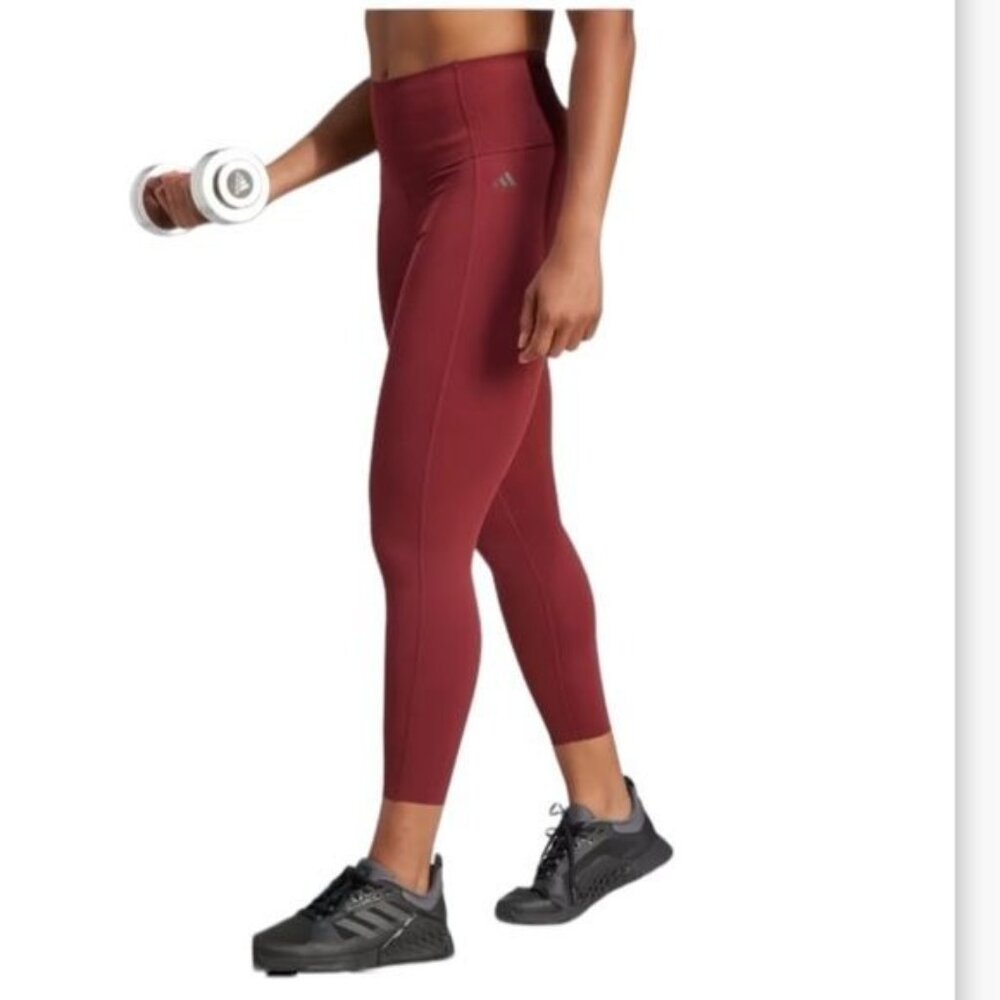 Adidas Womens High-Rise Maroon Climalite Leggings Size F
